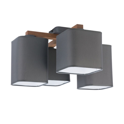 Plafoniera Tora, 4 luci, grigio
