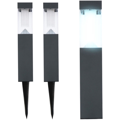 3 Lampade Giardino ricarica solare Paletti solari Tecnologia 2 LED Luce Bianca - BAKAJI