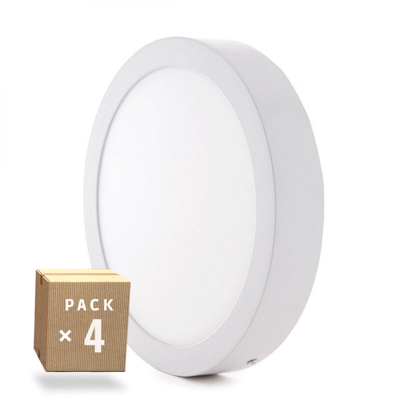 Pack 4 Plafoniera LED Superficie Montata Ø169Mm 12W 930Lm 30.000H | Bianco Caldo (GR-MZMD01-12W-CW-PK4-AP) - GREENICE