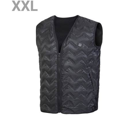 Asupermall - Gilet riscaldante elettrico smart usb nuovo 02 ondulazione acqua nero codice XXL
