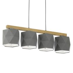 Lampada a sospensione Fano legno e tessuto, 4 luci precio