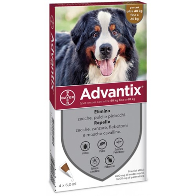 Advantix Spot-On per cani 40-60 kg : 4 pipette