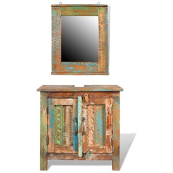 Armadietto in Legno di recupero solido per Bagno con Specchio precio