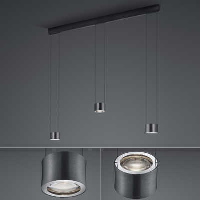 BANKAMP Impulse sospensione LED 3 luci antracite