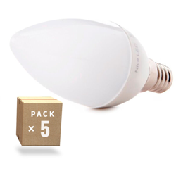 Greenice - Pack 5 Lampadina LED E14 Candela 2835SMD 5W 410Lm 30.000H | Bianco Caldo (HO-C37-E14-5W-RC-CW-PK5-AP) precio