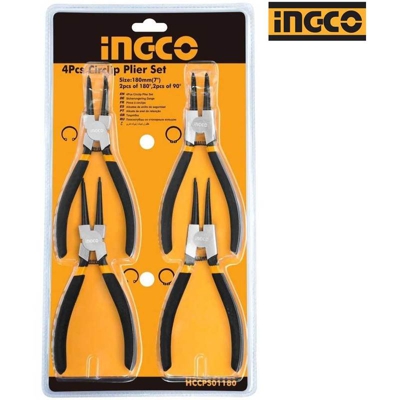Set 4 Pinze Di Precisione INGCO In Acciaio Al Carbonio Professional Tools - BAKAJI