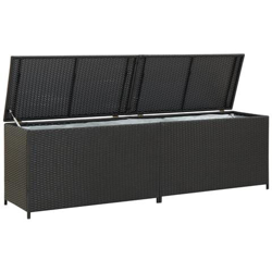 Baule Da Giardino In Polyrattan 200x50x60 Cm Nero en oferta