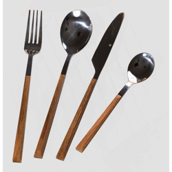 Posate Priya Effetto Legno 16 pezzi Acciaio Inossidabile Cromato - Sklum precio