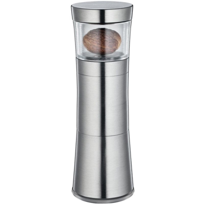 Macina noce moscata Mephisto, in acciaio inox e acrilico, Argento, 28 x 35 cm - ZASSENHAUS