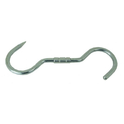 10 GANCI INOX DA MACELLAIO GIREVOLE ø MM 10 x 240 SALUMI PROSCIUTTO FER 85304 - EUROSTORE07