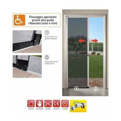 Tanke Zanzariera Carrarmato Porta Laterale Con Bottoncino Antivento Bianco 9010 150X240Cm - SAN GIORGIO