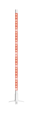Tubo luce 60 Led Altezza 134 cm colore Rosso Staffa Montaggio e Piede Sostegno - BAKAJI