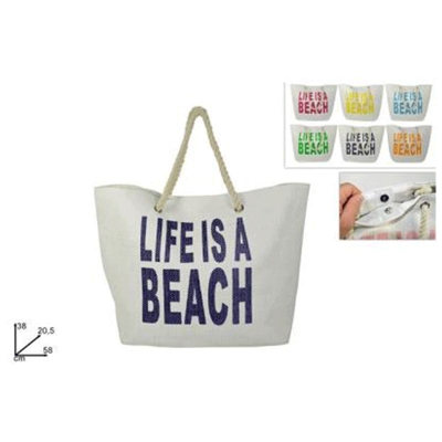 Borsa mare con scritta life is a beach - DUE ESSE