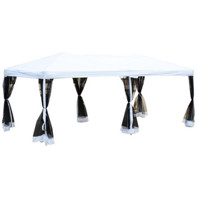 Gazebo Tenda Da Giardino Impermeabile Pieghevole Con Zanzariera 3ã—6m