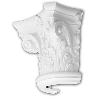Profhome Decor - Mezzo capitello 115001 Profhome colonna elemento decorativo stile corinzio bianco