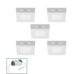 5 x Plafoniera a LED 12W AC 220-240 V 679 Lumen 170x170 mm IP53 LED Pannello Bianco Freddo 6000K Quadrato Faretto da Incasso Pannello LED Quadrato precio
