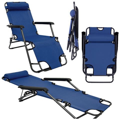 Sedia A Sdraio Pieghevole Prendisole 153 Cm + Poggiatesta + Poggiagambe + Schienale Reclinabile