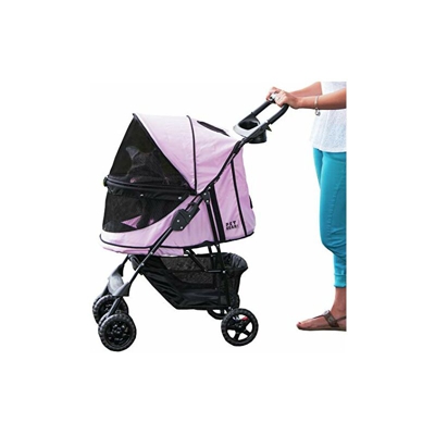 Pet Gear - Passeggino senza zip Happy Trails per cani e gatti, senza cerniera, facile da piegare con fodera rimovibile, cesto portaoggetti +