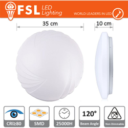FSL - plafoniera decorativa conchiglia 120° 220-240 volt 26 watt A+ CE IP20 bianco freddo no lif flc05226w65kf precio