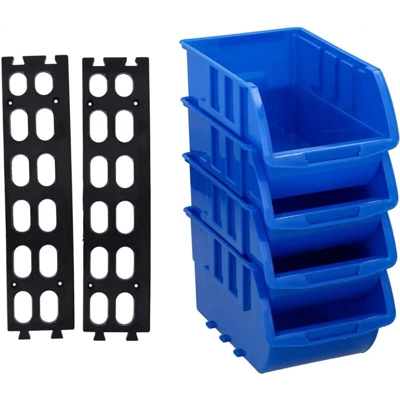 Lgvshopping - Set 4 Contenitori Cassette Impilabili 20x12cm per Bricolage Viti Bulloni Bottoni