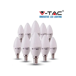 10 LAMPADINE LED V-Tac Candela E14 da 4W Lampade Luce Calda Naturale Fredda-freddo - S-DSHOP en oferta
