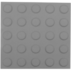 PrimeMatik - Pavimento tattile per non vedenti 25x25cm con cerchi di arresto e allarme grigio 10-pack en oferta