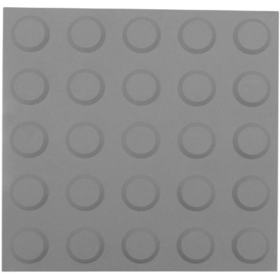 PrimeMatik - Pavimento tattile per non vedenti 25x25cm con cerchi di arresto e allarme grigio 10-pack