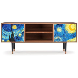T2 Mobile Porta Tv, 2 Ante Con Apertura A Pressione, 170w X 48d X 69h - The Starry Night By Vincent Van Gogh en oferta