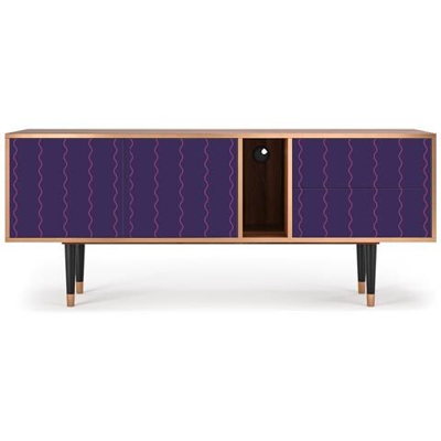 T1 Mobile Porta Tv, 2 Cassetti E 2 Ante Con Apertura A Pressione, 170w X 48d X 69h - Grape Maccaroni