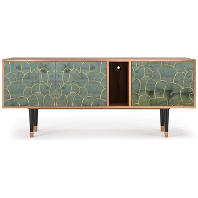T1 Mobile Porta Tv, 2 Cassetti E 2 Ante Con Apertura A Pressione, 170w X 48d X 69h - Magnificent Water Lily