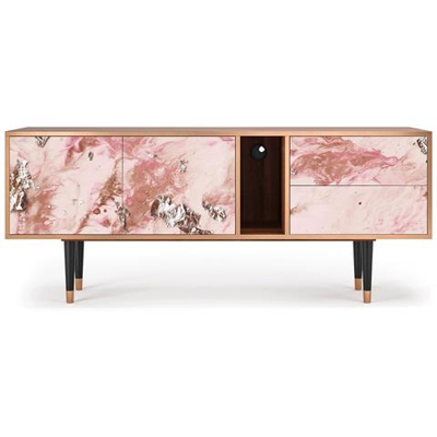 T1 Mobile Porta Tv, 2 Cassetti E 2 Ante Con Apertura A Pressione, 170w X 48d X 69h - Cotton Candy