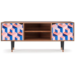 T2 Mobile Porta Tv, 2 Ante Con Apertura A Pressione, 170w X 48d X 69h - Pinky Squares en oferta