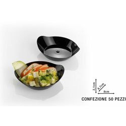PIATTINO OVALE NERO CONF. 50 PZ. CM.8X6,7X2,1h - BIGHOUSE IT en oferta