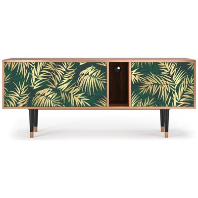 T1 Mobile Porta Tv, 2 Cassetti E 2 Ante Con Apertura A Pressione, 170w X 48d X 69h - Sunny Palm Tree
