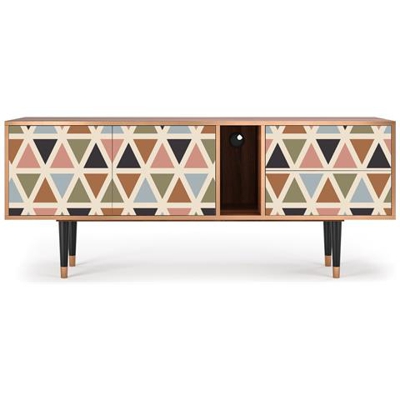 T1 Mobile Porta Tv, 2 Cassetti E 2 Ante Con Apertura A Pressione, 170w X 48d X 69h - Royal Triangles