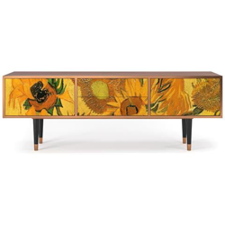 T4 Mobile Porta Tv, 2 Cassetti E 2 Ante Con Apertura A Pressione, 170w X 48d X 59h - Sunflowers By Vincent Van Gogh características