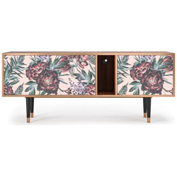 T1 Mobile Porta Tv, 2 Cassetti E 2 Ante Con Apertura A Pressione, 170w X 48d X 69h - Peach Peonies características