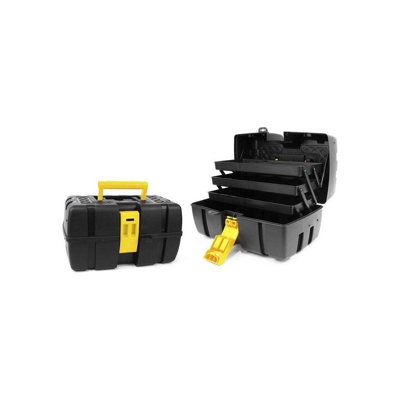 Cassetta degli Attrezzi con Scompartimenti Bricotech Venezia Nero Giallo (37 X 23 x 21 cm)