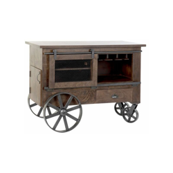 Portabottiglie Dekodonia Bottles India Con ruote Legno di mango (122 x 50 x 89 cm) en oferta