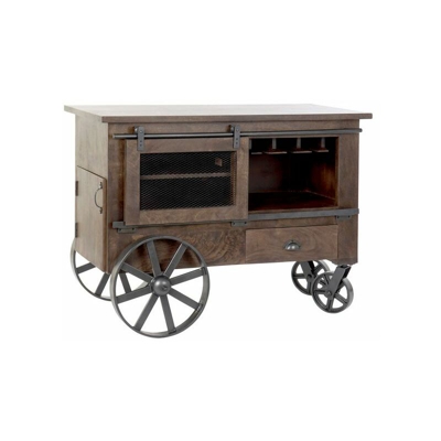 Portabottiglie Dekodonia Bottles India Con ruote Legno di mango (122 x 50 x 89 cm)