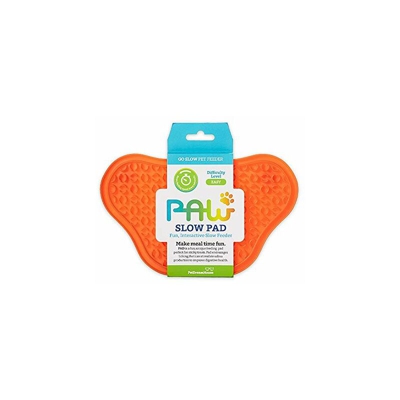 Paw Feeder Lick Pad Dog Treat Distraction Mat Vasca o Doccia aspirazione per leccare Pasta, sugo, Yogurt o Burro di Arachidi, Arancia - Petdreamhouse