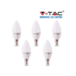 S-dshop - 5 LAMPADINE LED V-Tac Candela E14 da 4W Lampade Luce Calda Naturale Fredda-freddo características