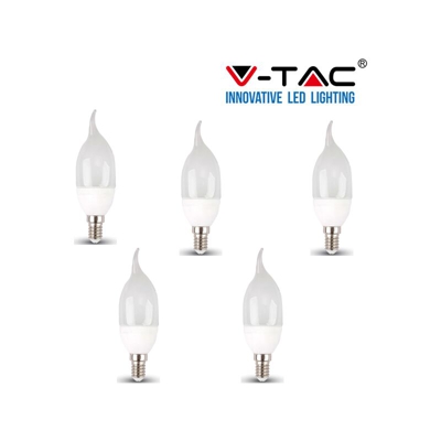 S-dshop - 5 LAMPADINE LED V-Tac Candela E14 da 4W Lampade Luce Calda Naturale Fredda-freddo
