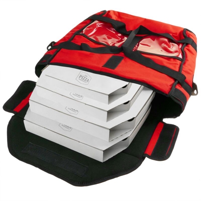 Borsa isotermica 40 x 40 x 16 cm rossa per la consegna a domicilio della pizza in moto e in bicicletta - Citybag