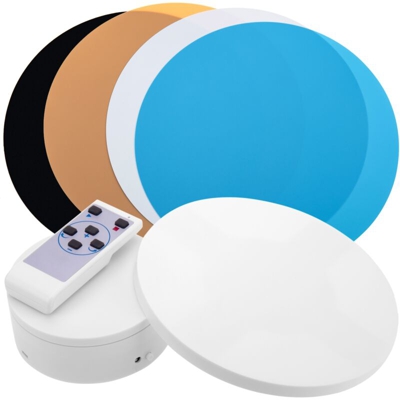 Base girevole con batteria da 12 cm di diametro in bianco - Primematik