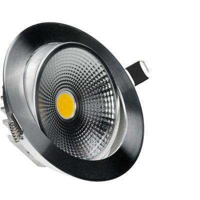 ECD Germany 1 x Faretti LED da Incasso COB 9W 230V - Argento - in Alluminio - ? 135 mm - 638 lumen - Bianco Caldo 2800K - Angolo del Fascio 60 ?