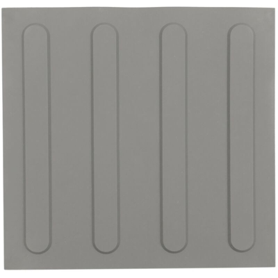 PrimeMatik - Pavimento tattile per non vedenti 25x25cm con linee anticipate grigio 10-pack