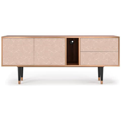 T1 Mobile Porta Tv, 2 Cassetti E 2 Ante Con Apertura A Pressione, 170w X 48d X 69h - Rose Honeycomb características