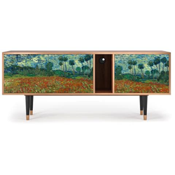 T1 Mobile Porta Tv, 2 Cassetti E 2 Ante Con Apertura A Pressione, 170w X 48d X 69h - Poppy Field By Vincent Van Gogh características