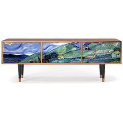 T4 Mobile Porta Tv, 2 Cassetti E 2 Ante Con Apertura A Pressione, 170w X 48d X 59h - Landscape From Saint-rémy By Vincent Van Gogh características